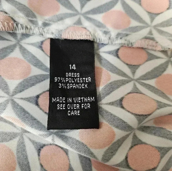 Alyx Sheath Dress Navy Orange Bright Geometric Sleeveless - Picture 7 of 10